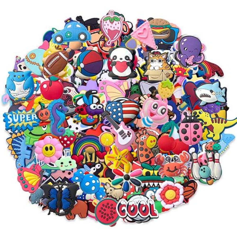 Lot of 30,50,100 pcs Random PVC Different Shoe Charms for Shoe Decoration